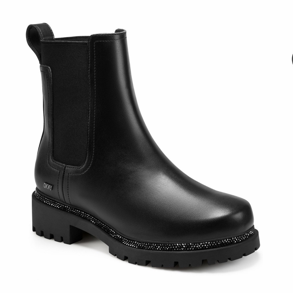 NWOB DKNY Women’s Rick Slip On Bootie Black Leather Size 7.5 - Picture 12 of 17
